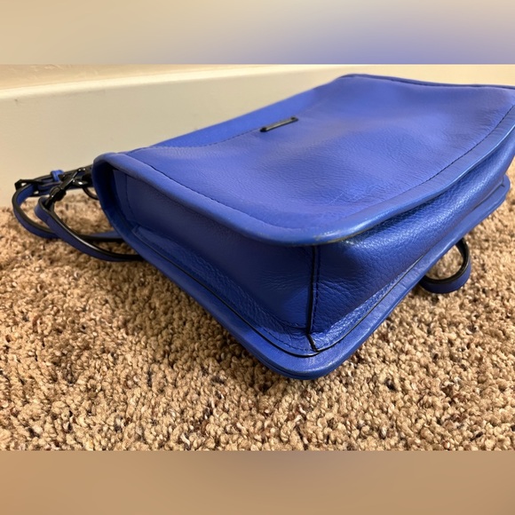 Rebecca Minkoff Crossbody Flap Bag Blue Leather - Picture 8 of 13
